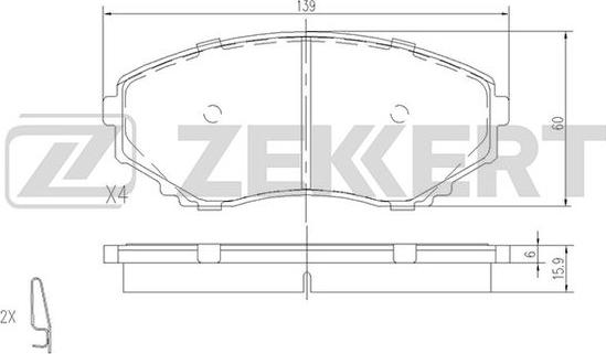 Zekkert BS-1153 - Тормозные колодки, дисковые, комплект autosila-amz.com