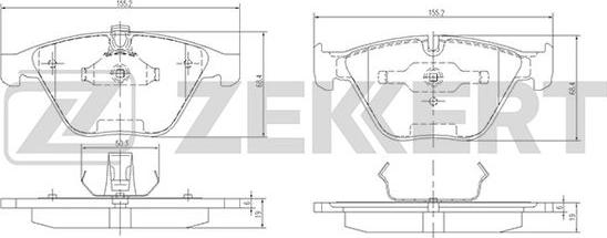 Zekkert BS-1163 - Тормозные колодки, дисковые, комплект autosila-amz.com