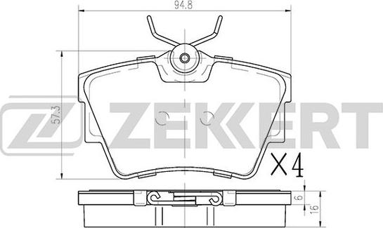 Zekkert BS-1162 - Тормозные колодки, дисковые, комплект autosila-amz.com