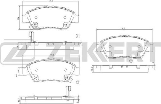 Zekkert BS-1109 - Тормозные колодки, дисковые, комплект autosila-amz.com