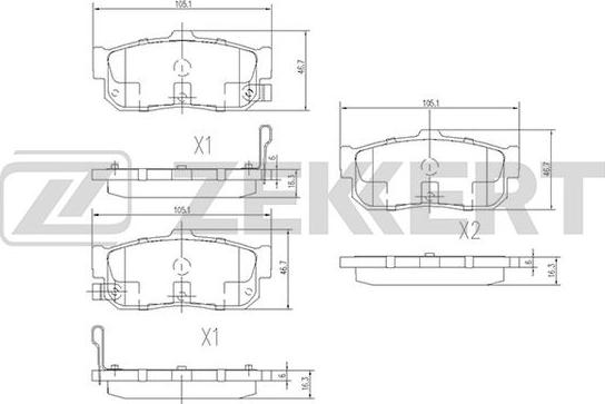 Zekkert BS-1104 - Тормозные колодки, дисковые, комплект autosila-amz.com