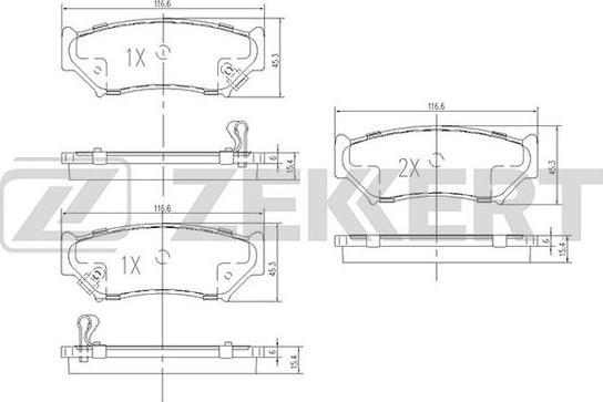 Zekkert BS-1106 - Тормозные колодки, дисковые, комплект autosila-amz.com