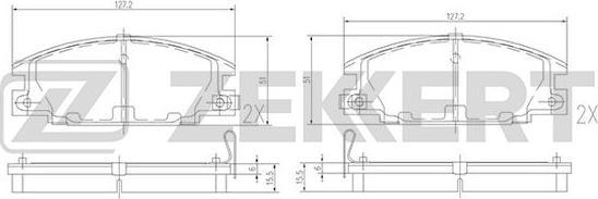 Zekkert BS-1101 - Тормозные колодки, дисковые, комплект autosila-amz.com