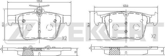 Zekkert BS-1114 - Тормозные колодки, дисковые, комплект autosila-amz.com