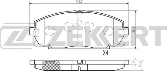 Zekkert BS-1110 - Тормозные колодки, дисковые, комплект autosila-amz.com