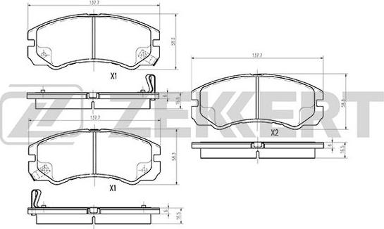 Zekkert BS-1111 - Тормозные колодки, дисковые, комплект autosila-amz.com