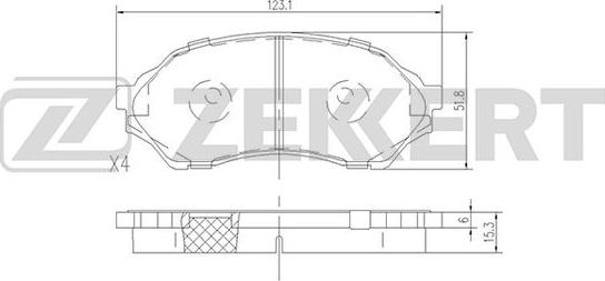 Zekkert BS-1118 - Тормозные колодки, дисковые, комплект autosila-amz.com