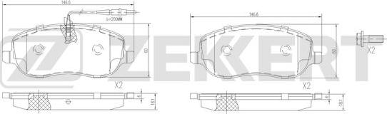 Zekkert BS-1189 - Тормозные колодки, дисковые, комплект autosila-amz.com