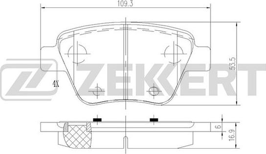 Zekkert BS-1185 - Тормозные колодки, дисковые, комплект autosila-amz.com