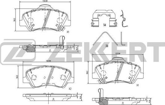 Zekkert BS-1187 - Тормозные колодки, дисковые, комплект autosila-amz.com