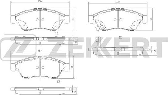 Zekkert BS-1139 - Тормозные колодки, дисковые, комплект autosila-amz.com