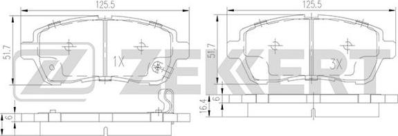 Zekkert BS-1130 - Тормозные колодки, дисковые, комплект autosila-amz.com