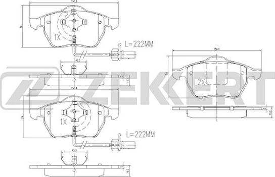 Zekkert BS-1131 - Тормозные колодки, дисковые, комплект autosila-amz.com