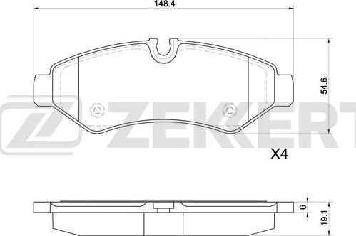 Zekkert BS-1129 - Тормозные колодки, дисковые, комплект autosila-amz.com