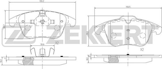 Zekkert BS-1128 - Тормозные колодки, дисковые, комплект autosila-amz.com