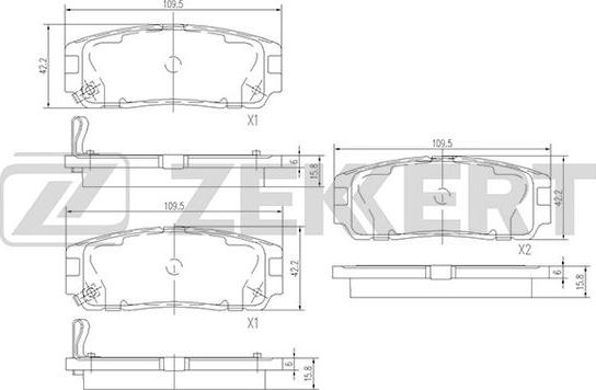 Zekkert BS-1853 - Тормозные колодки, дисковые, комплект autosila-amz.com