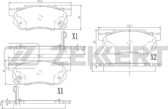 Zekkert BS-1860 - Тормозные колодки, дисковые, комплект autosila-amz.com