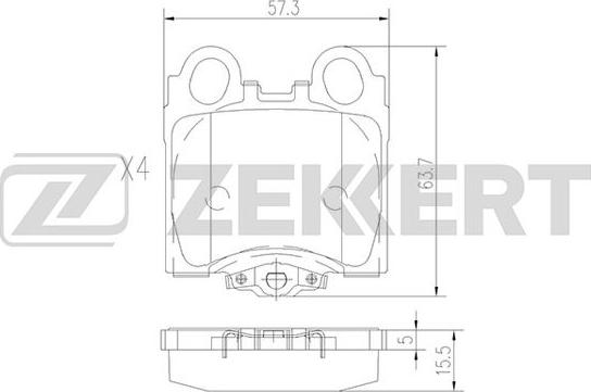 Zekkert BS-1861 - Тормозные колодки, дисковые, комплект autosila-amz.com