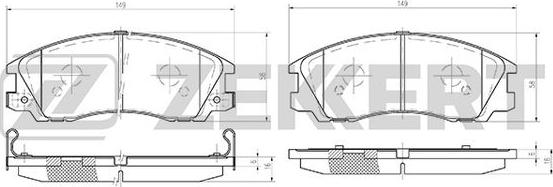 Zekkert BS-1808 - Тормозные колодки, дисковые, комплект autosila-amz.com