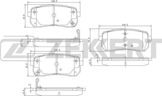 Zekkert BS-1811 - Тормозные колодки, дисковые, комплект autosila-amz.com