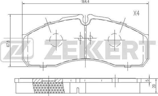 Zekkert BS-1883 - Тормозные колодки, дисковые, комплект autosila-amz.com