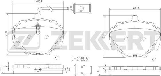 Zekkert BS-1830 - Тормозные колодки, дисковые, комплект autosila-amz.com