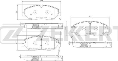 Zekkert BS-1838 - Тормозные колодки, дисковые, комплект autosila-amz.com