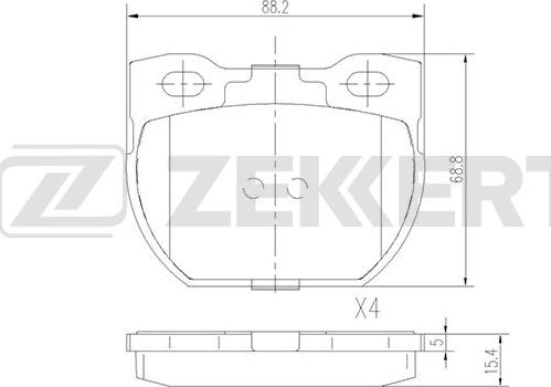 Zekkert BS-1826 - Тормозные колодки, дисковые, комплект autosila-amz.com