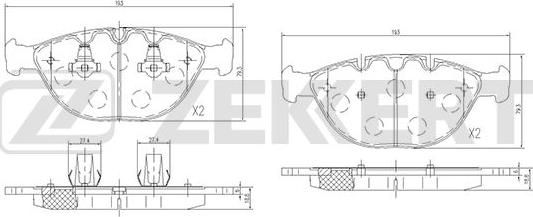 Zekkert BS-1828 - Тормозные колодки, дисковые, комплект autosila-amz.com