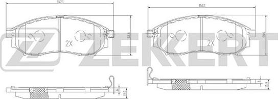 Zekkert BS-1822 - Тормозные колодки, дисковые, комплект autosila-amz.com