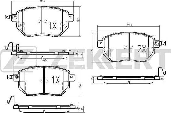 Zekkert BS-1874 - Тормозные колодки, дисковые, комплект autosila-amz.com