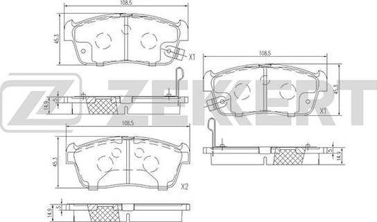 Zekkert BS-1875 - Тормозные колодки, дисковые, комплект autosila-amz.com