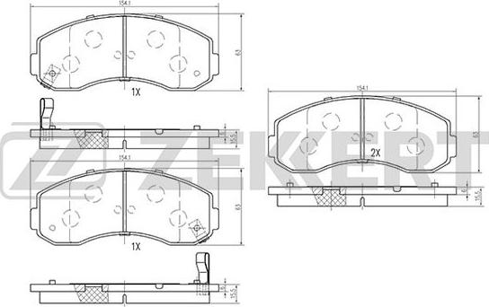 Zekkert BS-1876 - Тормозные колодки, дисковые, комплект autosila-amz.com