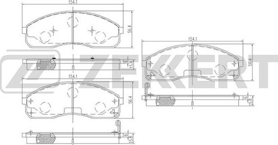 Zekkert BS-1870 - Тормозные колодки, дисковые, комплект autosila-amz.com