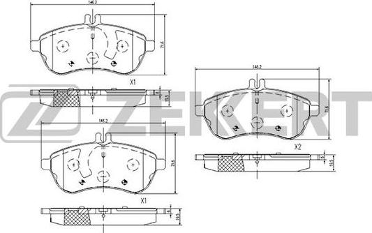 Zekkert BS-1873 - Тормозные колодки, дисковые, комплект autosila-amz.com