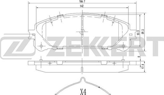 Zekkert BS-1872 - Тормозные колодки, дисковые, комплект autosila-amz.com