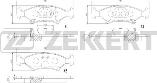 Zekkert BS-1390 - Колодки торм. диск. передн. Kia Sephia 93-, Shuma II  03- autosila-amz.com