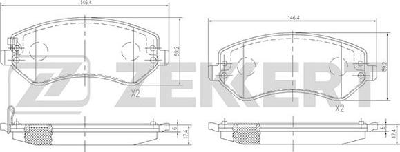 Zekkert BS-1345 - Тормозные колодки, дисковые, комплект autosila-amz.com