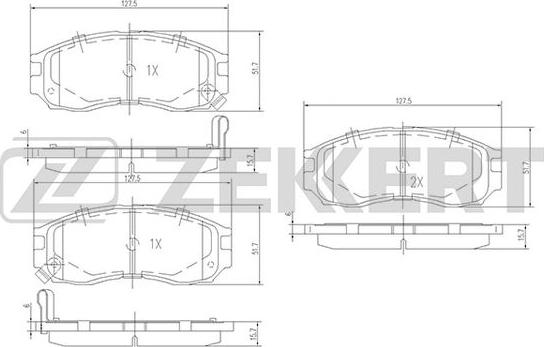 Zekkert BS-1355 - Тормозные колодки, дисковые, комплект autosila-amz.com