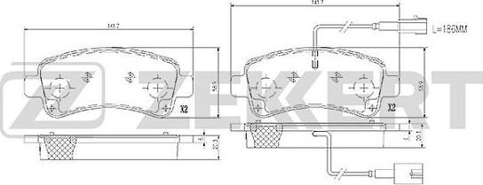 Zekkert BS-1366 - Тормозные колодки, дисковые, комплект autosila-amz.com