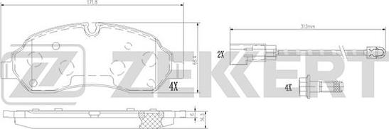 Zekkert BS-1368 - Тормозные колодки, дисковые, комплект autosila-amz.com