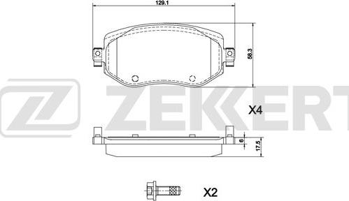 Zekkert BS-1304 - Тормозные колодки, дисковые, комплект autosila-amz.com