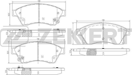 Zekkert BS-1301 - Тормозные колодки, дисковые, комплект autosila-amz.com