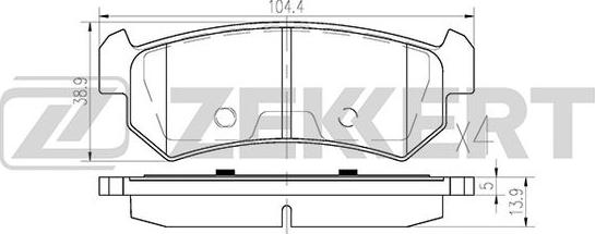 Zekkert BS-1308 - Тормозные колодки, дисковые, комплект autosila-amz.com