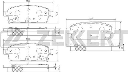 Zekkert BS-1302 - Тормозные колодки, дисковые, комплект autosila-amz.com