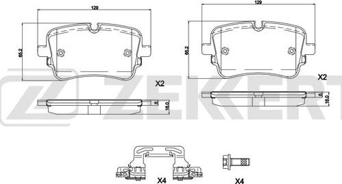 Zekkert BS-1329 - Тормозные колодки, дисковые, комплект autosila-amz.com