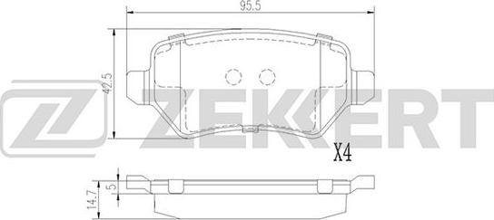 Zekkert BS-1379 - Тормозные колодки, дисковые, комплект autosila-amz.com