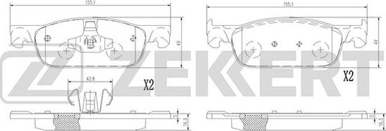 Zekkert BS-1378 - Тормозные колодки, дисковые, комплект autosila-amz.com