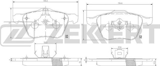 Zekkert BS-1372 - Тормозные колодки, дисковые, комплект autosila-amz.com