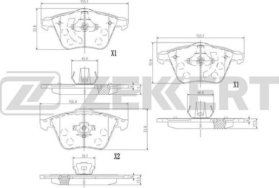 Zekkert BS-1377 - Тормозные колодки, дисковые, комплект autosila-amz.com